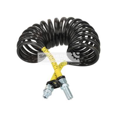 SPIRAL BRAKE HOSE WITH TWO ADAPTERS